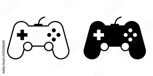 Gaming Controller Icon Vector Set. Game console Vector Icon in line style design. Symbol of Gamepad. Vector illustration.