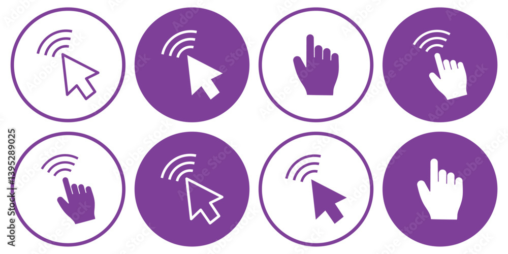 Mouse pointer, cursor arrow icon, vector design. Click icon, vector set design for. Hand vector, silhouette design. Mouse pointer, cursor arrow icon, vector design. Click icon, vector set design for. Hand vector, silhouette design.