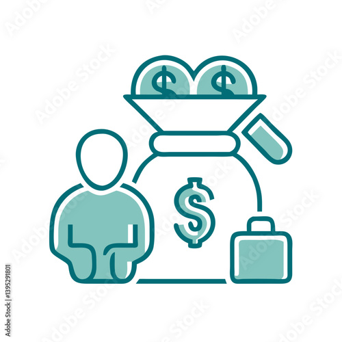 Retirement Fund Icon Representing Financial Security and Savings  