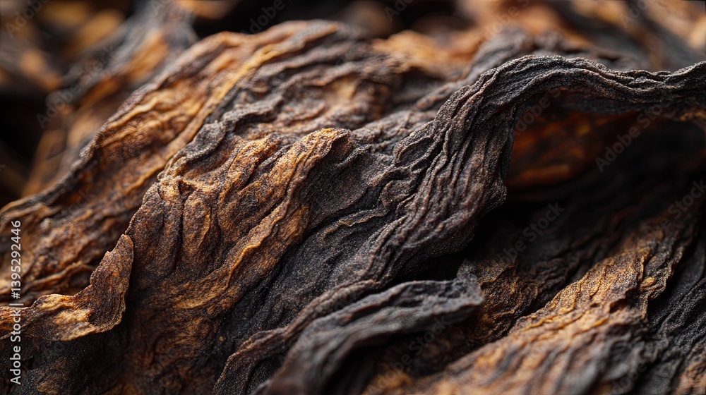 Dried leaves displaying various textures and colors in close up Dried leaves displaying various textures and colors in close up