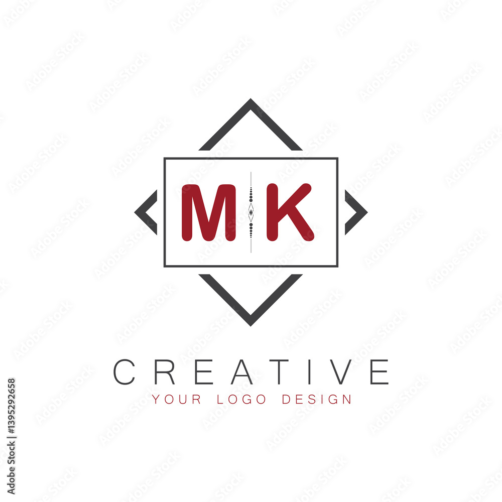 Fototapeta premium initial monogram logo for Creative with square style design.