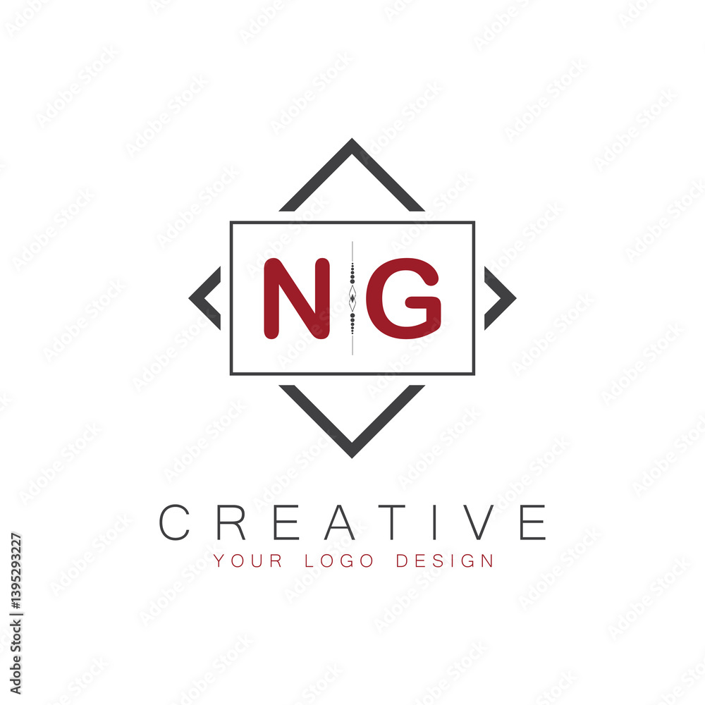 Fototapeta premium initial monogram logo for Creative with square style design.