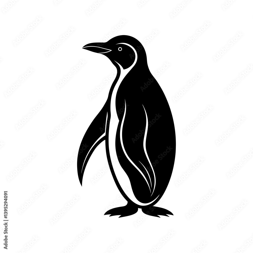Naklejka premium Emperor Penguin Silhouette vector illustration