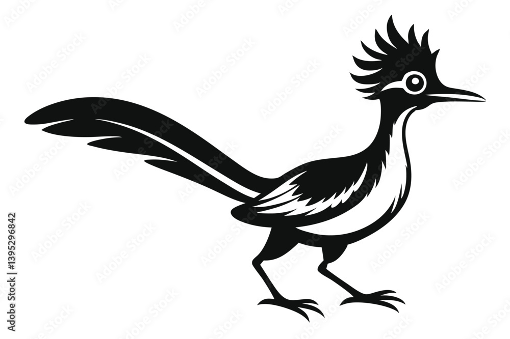 Obraz premium Silhouette Roadrunner Vector, Bird 