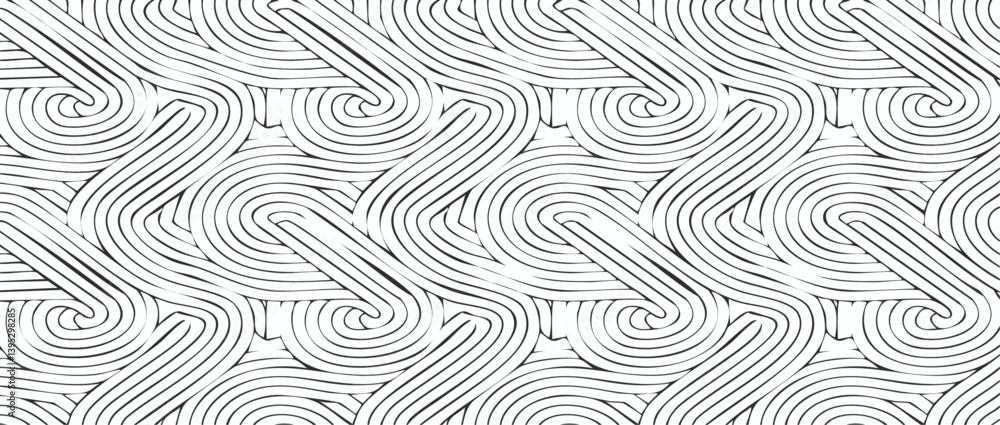 linear seamless pattern with twisted lines vector art design
