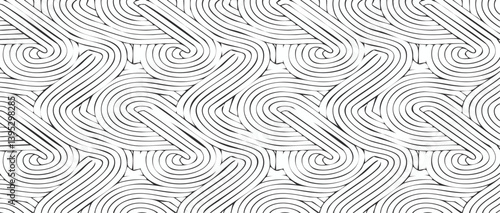 Obraz na płótnie linear seamless pattern with twisted lines vector art design w salonie