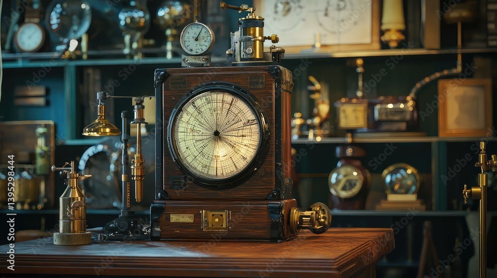 A time-travel machine with a mathematical formula for teleportation.