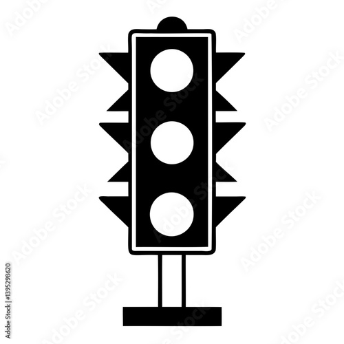 Traffic light silhouette vector icon isolated on transparent background