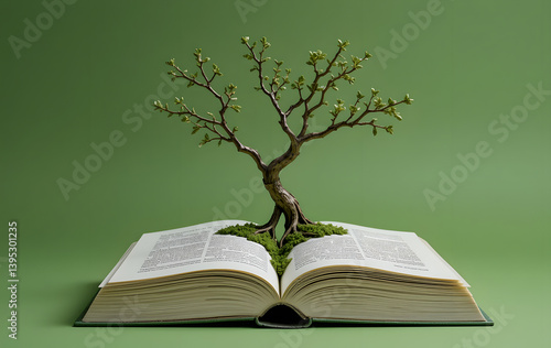 open book with tree