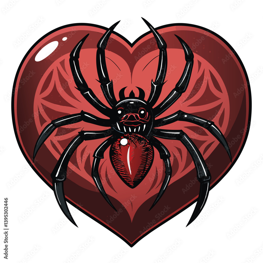 Design a bold, vector illustration of an arachnid-like monster with exaggerated spider legs.  Focus on thick, impactful lines.