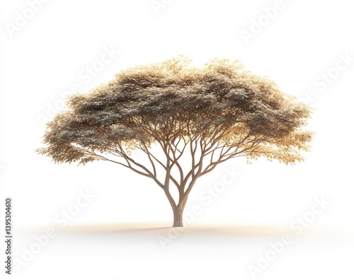 Golden Tree Isolated on White