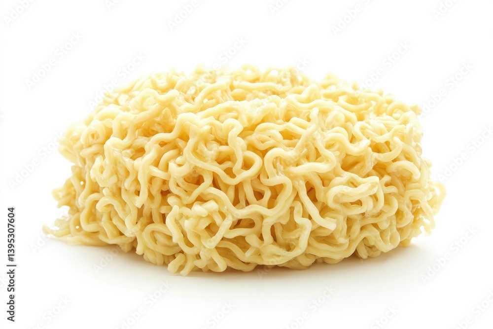 Dry Ramen Noodle Block on White Background Ready for Cooking Dry Ramen Noodle Block on White Background Ready for Cooking