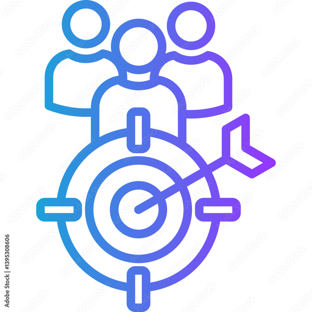 Audience Targeting line gradient icon Audience Targeting line gradient icon