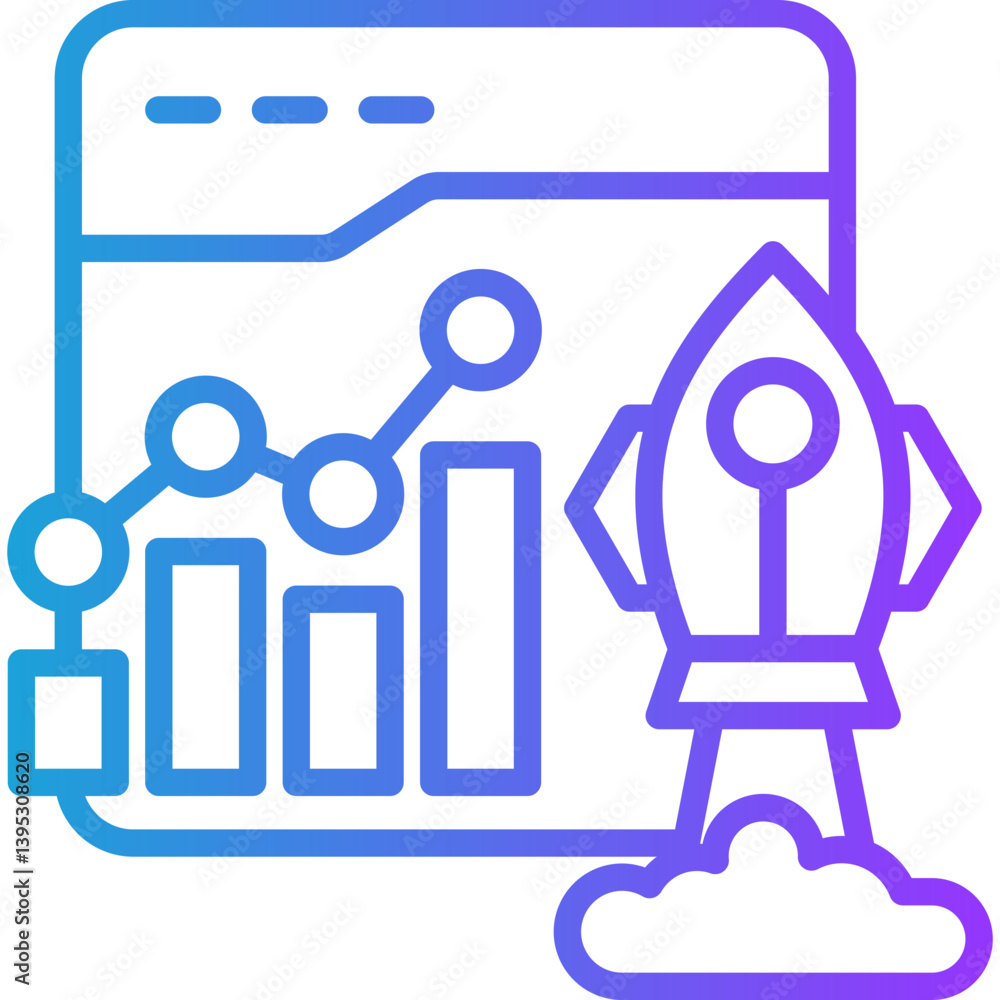 Performance Marketing line gradient icon Performance Marketing line gradient icon
