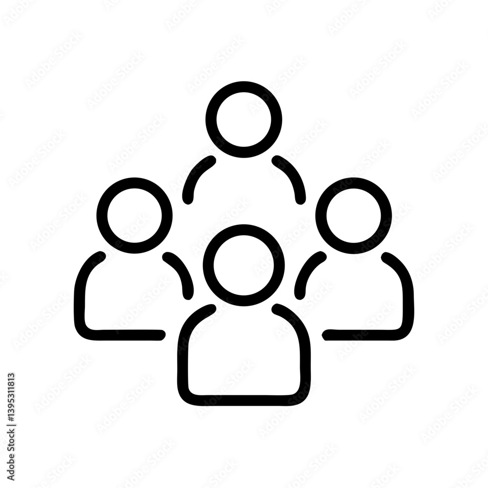 Group of People Connected in a Network Icon Group of People Connected in a Network Icon