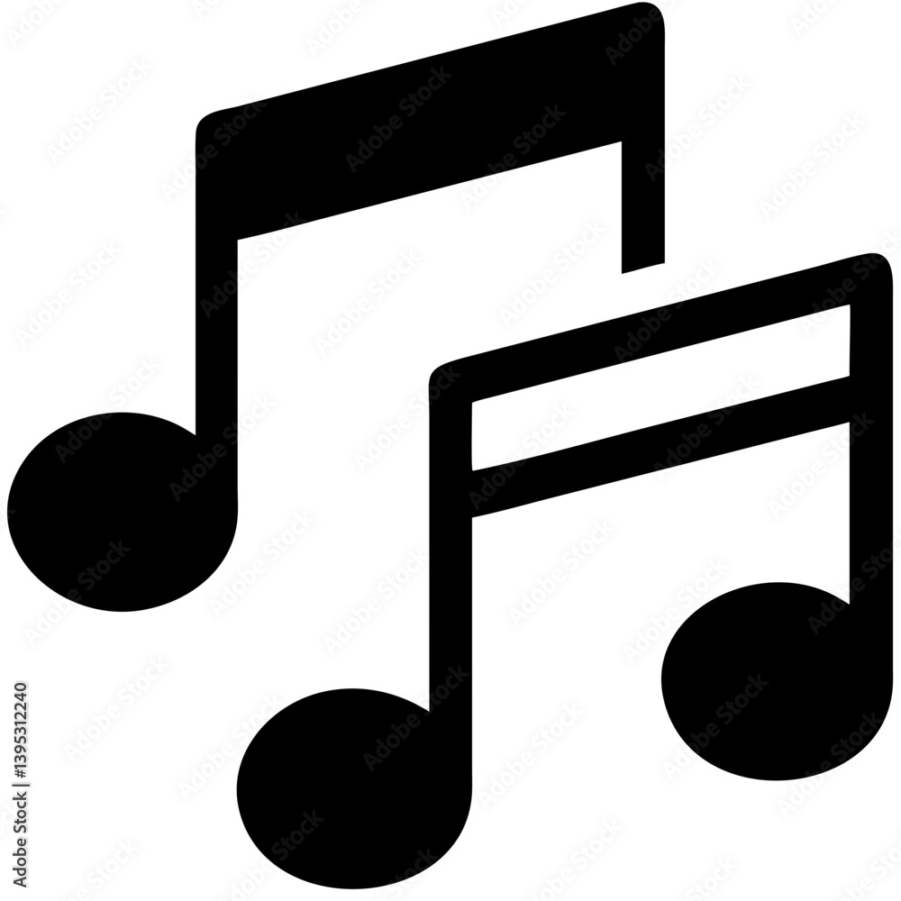 Musical Notes Icon in Bold Style Representing Music Musical Notes Icon in Bold Style Representing Music