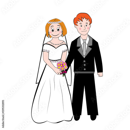 pareja de novios casándose