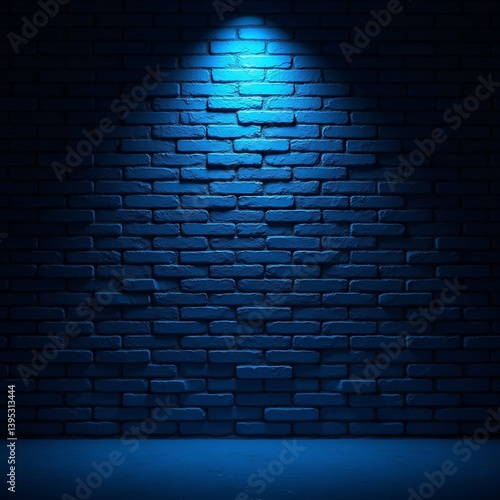 blue brick wall