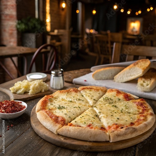 Wallpaper Mural pizza on a wooden table Torontodigital.ca