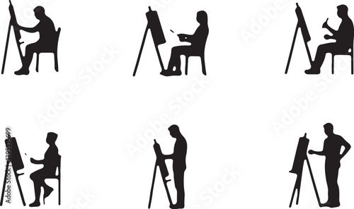 silhouettes of people in different situations