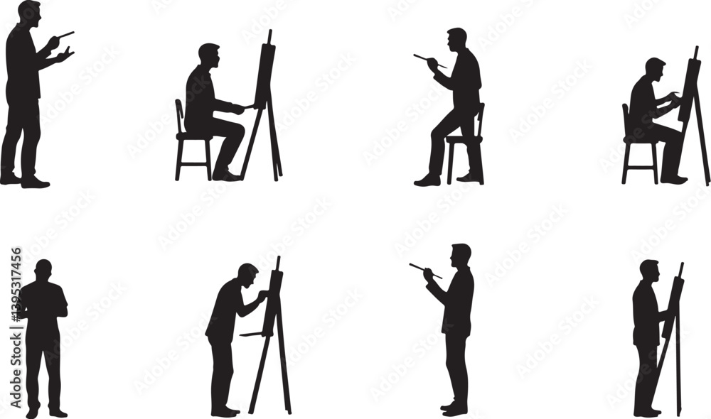 Obraz premium silhouettes of people in different situations