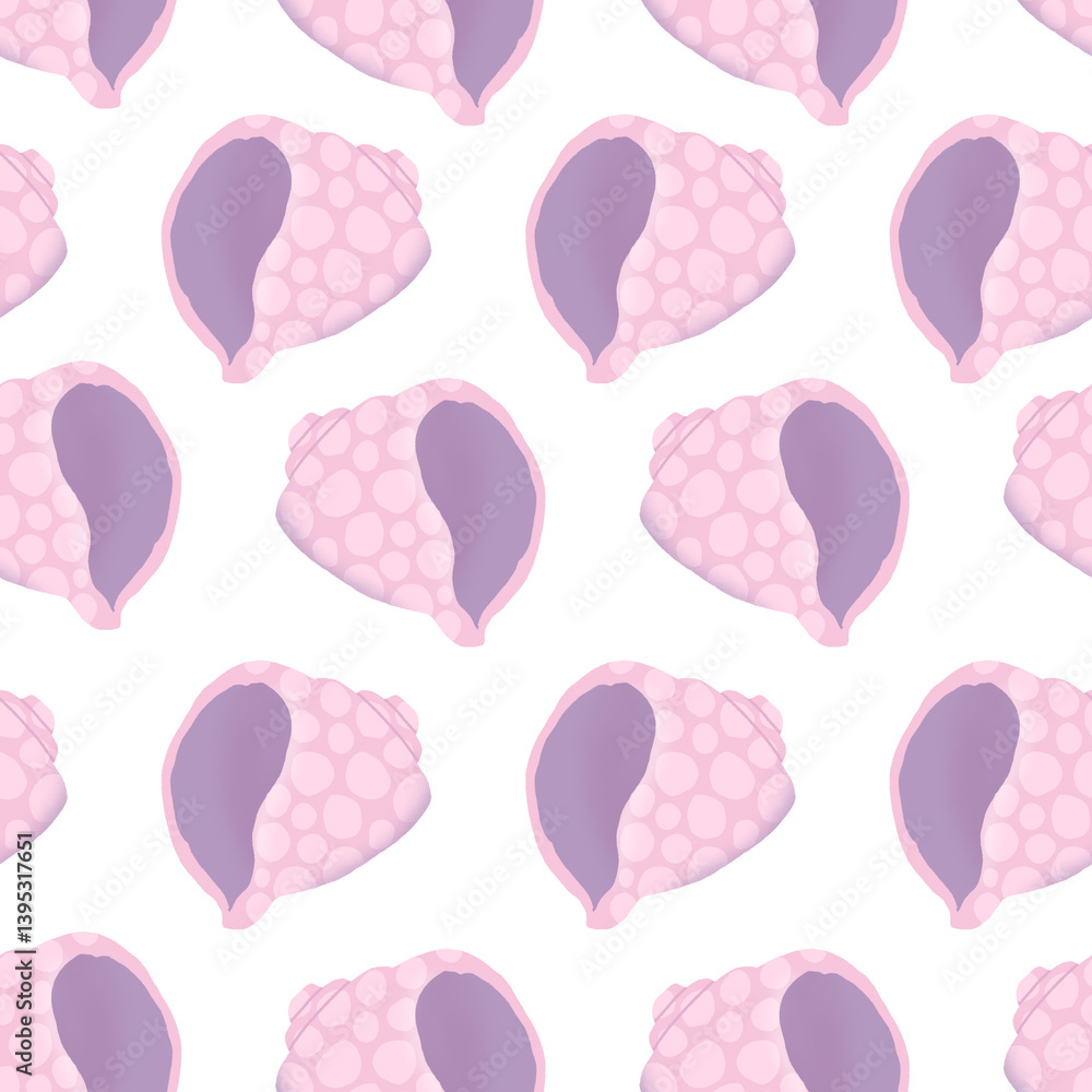 Seamless pattern of hand drawn seashells in purple colors. Background for print, greeting card, textile, wallpaper
Seamless pattern of hand drawn seashells in purple colors. Background for print, greeting card, textile, wallpaper