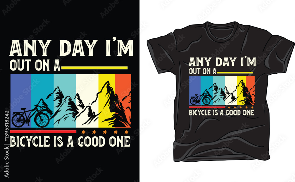 Fototapeta premium retro any day i'm out on a bicycle is a good one design