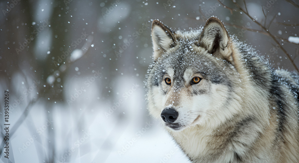 Obraz premium gray wolf in snow