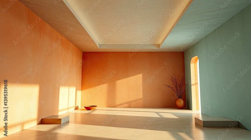 Fototapeta premium A modern minimal interior space with unique color combinations