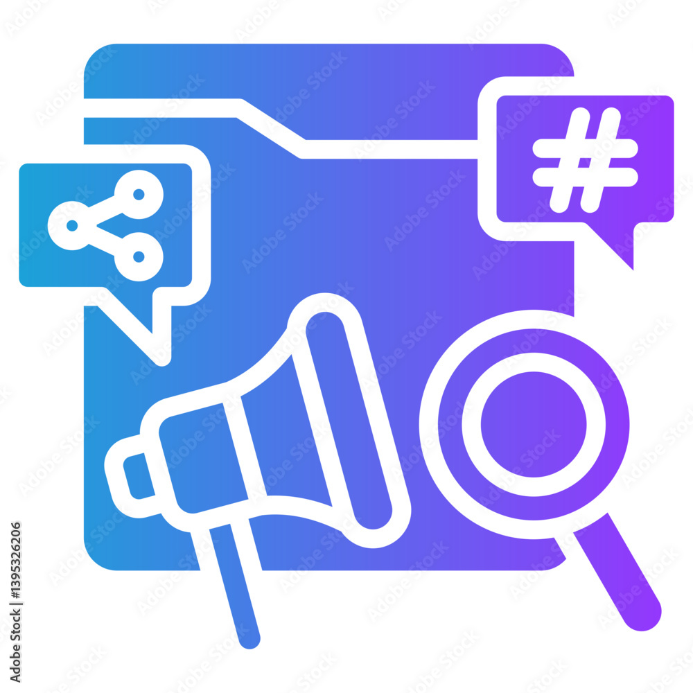 Search Ads glyph gradient icon Search Ads glyph gradient icon