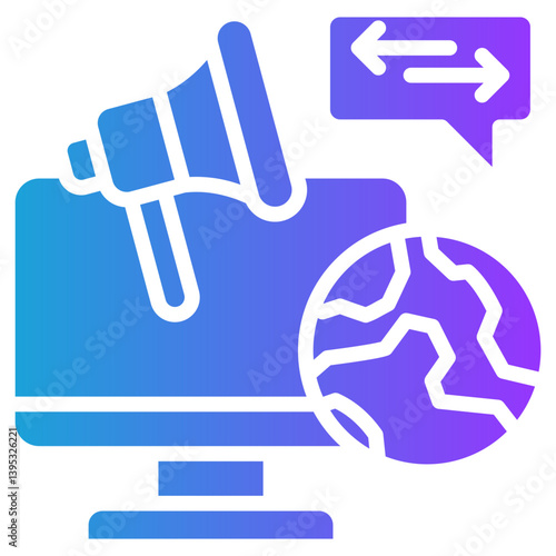 Online Advertising glyph gradient icon