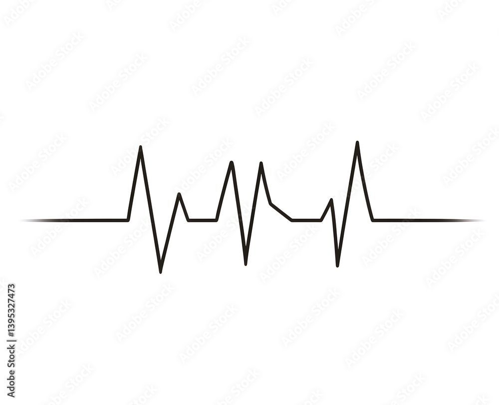 Minimalist Heartbeat Pulse Line on White Background. Cardiogram, Electrocardiogram Minimalist Heartbeat Pulse Line on White Background. Cardiogram, Electrocardiogram