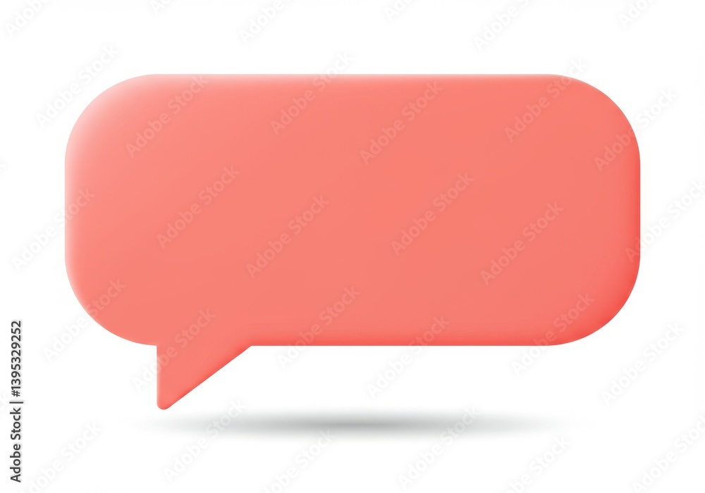 Isolated coral speech bubble on a plain isolated on white background Isolated coral speech bubble on a plain isolated on white background