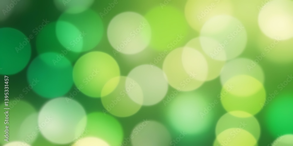 Fototapeta premium Green Bokeh Lights on Blurred Background