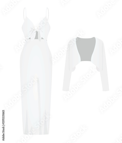 Bolero and dress. vector illustration