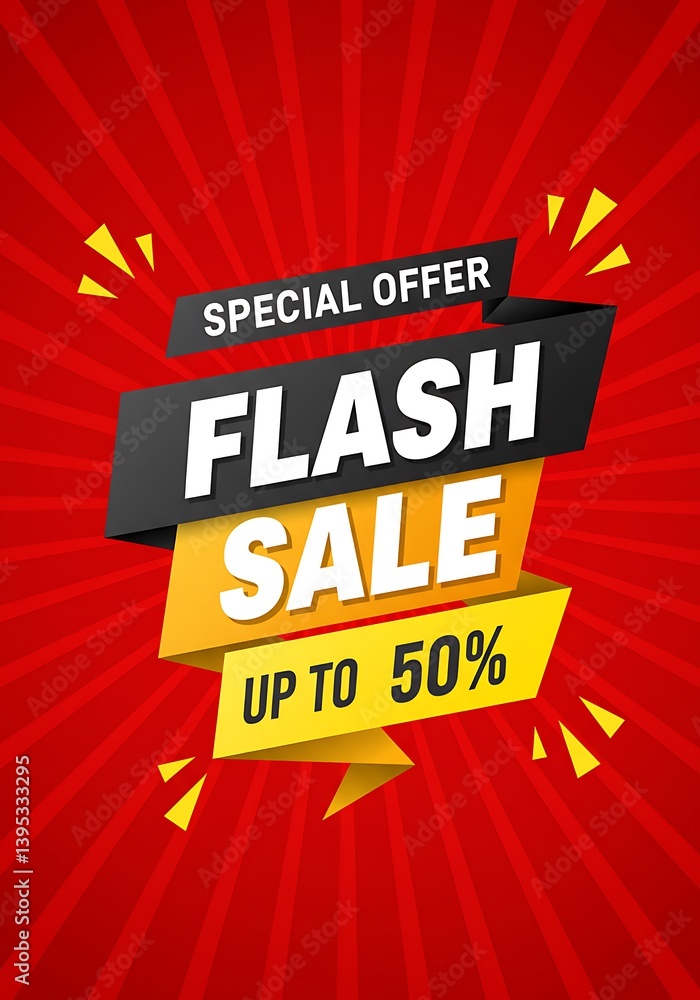 Eye-catching Flash Sale Banner with Up to 50% Off