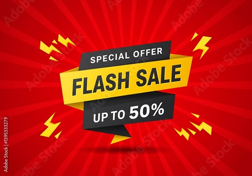 Eye-catching Flash Sale Banner with Up to 50% Off