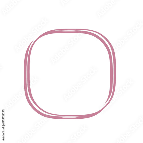 ピンクの二重枠正方形フレーム　グラフィック素材