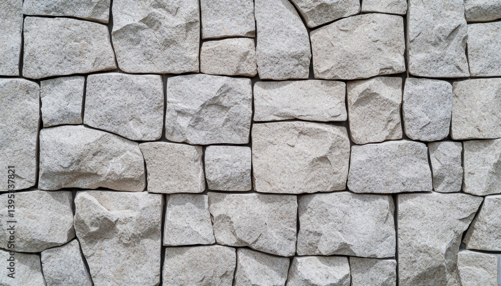Fototapeta premium Textured crushed stone wall featuring embedded gravel, suitable for backgrounds or design projects.