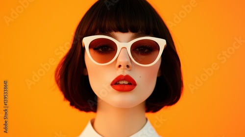 Fashion editorial concept. Captivating retro inspired editorial portrait of a stylish woman