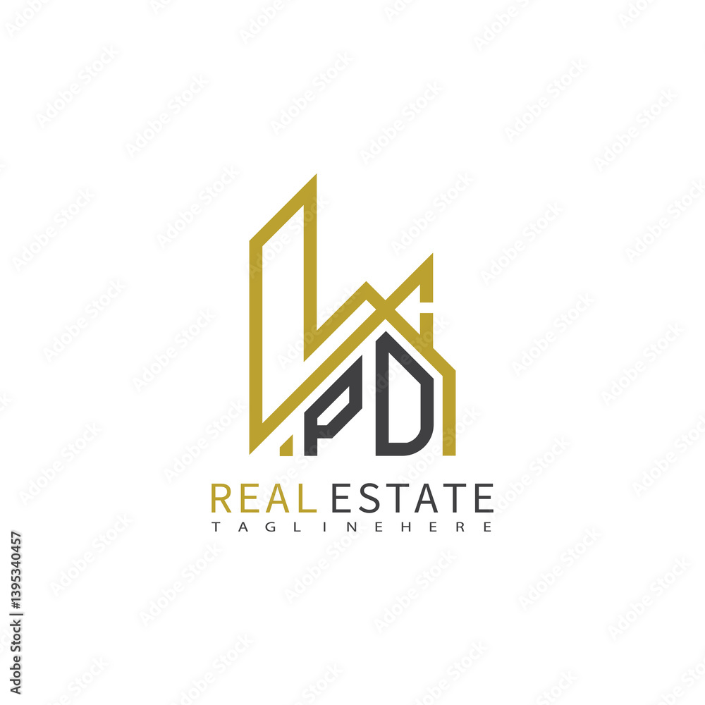 initial monogram logo for real estate With building and home shape creative design.
initial monogram logo for real estate With building and home shape creative design.