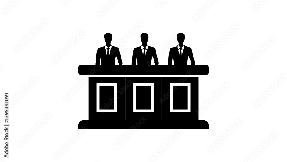 jury symbol, black isolated silhouette judge jury symbol, black isolated silhouette judge