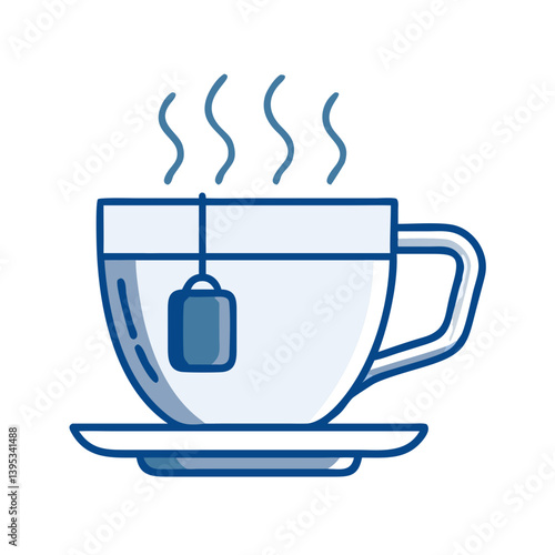 Minimalist tea cup icon with steam  