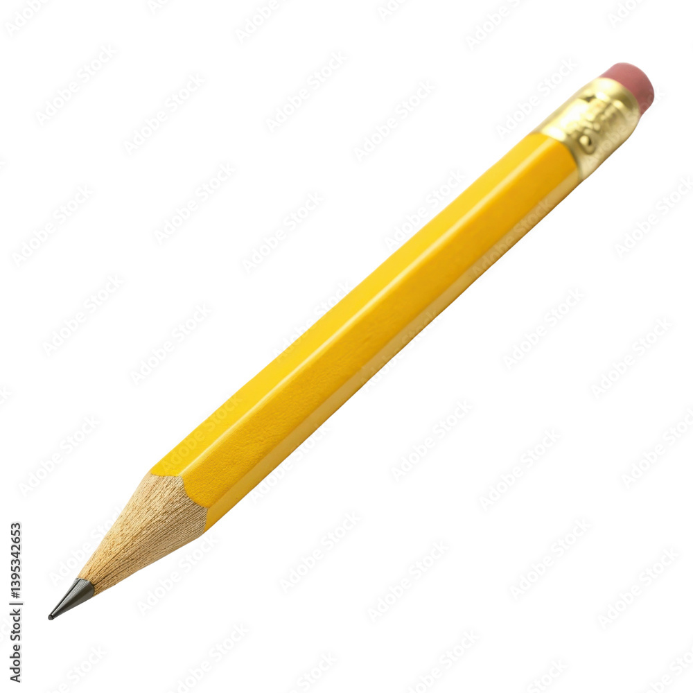 classic yellow pencil with sharpened tip and eraser on one end, perfect for writing and drawing classic yellow pencil with sharpened tip and eraser on one end, perfect for writing and drawing