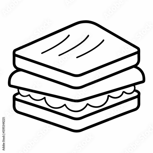 Sandwich outline icon on white background