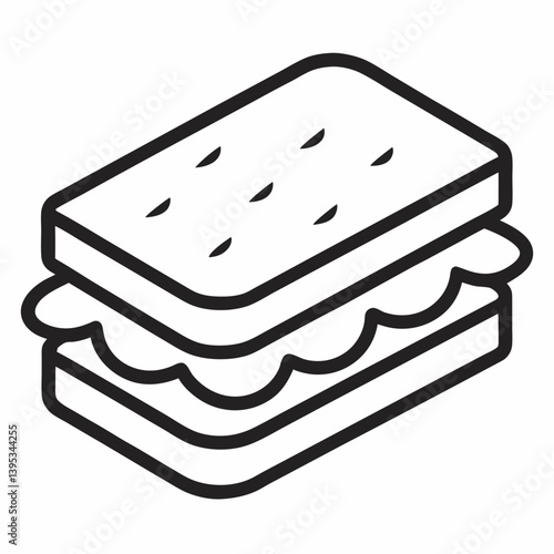 Sandwich outline icon on white background