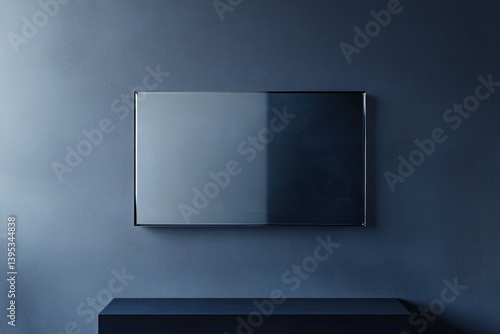Obraz na płótnie A frameless rectangle with smoky glass, centered on a navy wall, creating a mysterious, contemporary look that's refined yet bold. w salonie