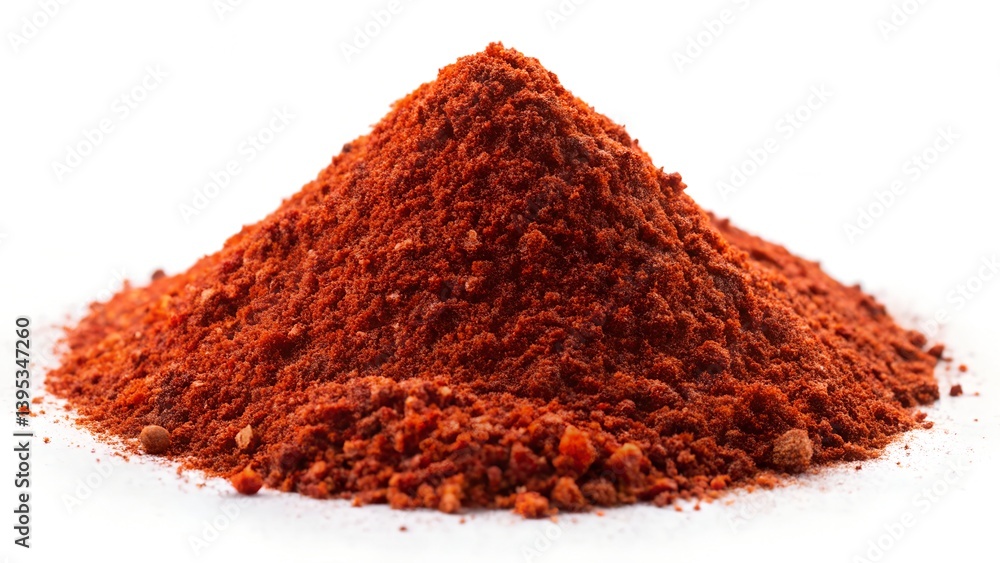Fresh Ground Chili Powder with Rich Red Color and Fine Texture Isolated on White Background
Fresh Ground Chili Powder with Rich Red Color and Fine Texture Isolated on White Background