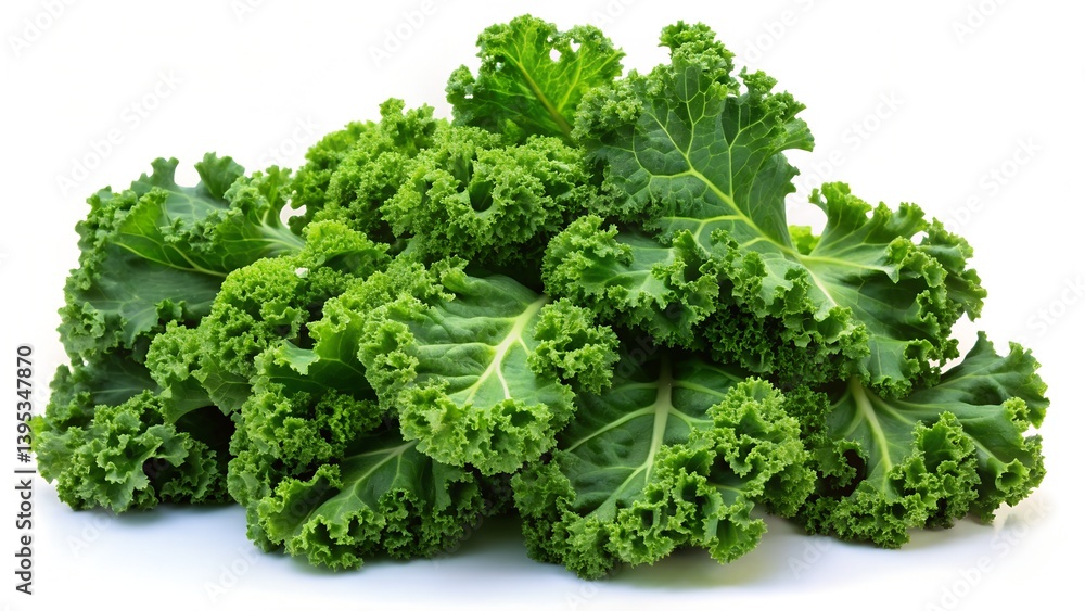 Fresh Kale Leaves with Rich Green Color and Crisp Texture Isolated on White Background
Fresh Kale Leaves with Rich Green Color and Crisp Texture Isolated on White Background