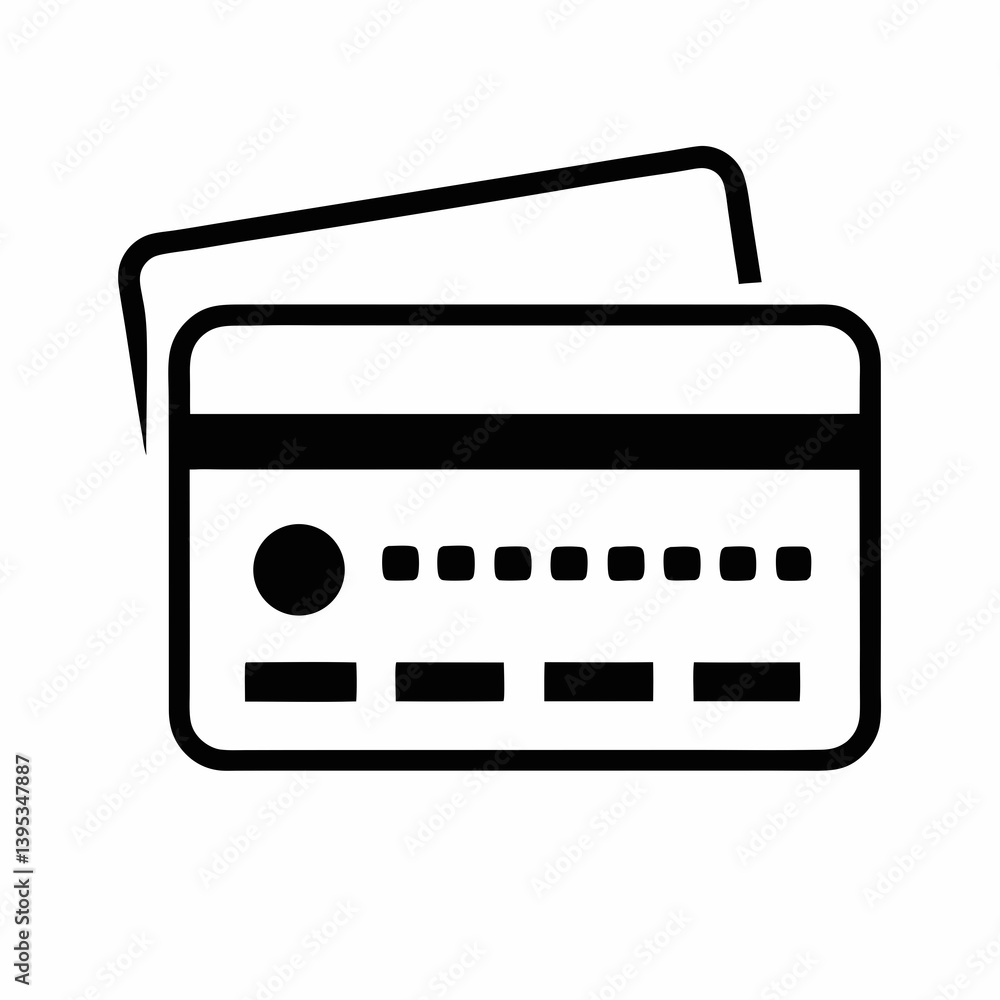 Black And White Credit Card Icon Vector Illustration Simple Design Black And White Credit Card Icon Vector Illustration Simple Design
